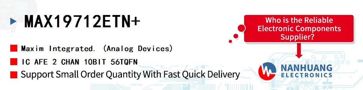 MAX19712ETN+ Maxim IC AFE 2 CHAN 10BIT 56TQFN