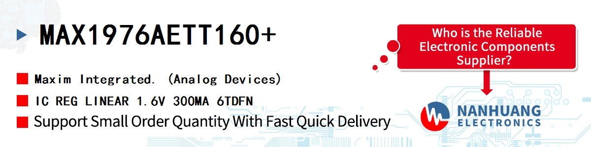 MAX1976AETT160+ Maxim IC REG LINEAR 1.6V 300MA 6TDFN