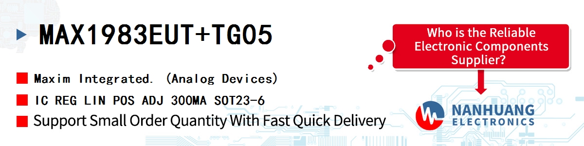 MAX1983EUT+TG05 Maxim IC REG LIN POS ADJ 300MA SOT23-6