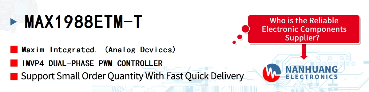MAX1988ETM-T Maxim IMVP4 DUAL-PHASE PWM CONTROLLER