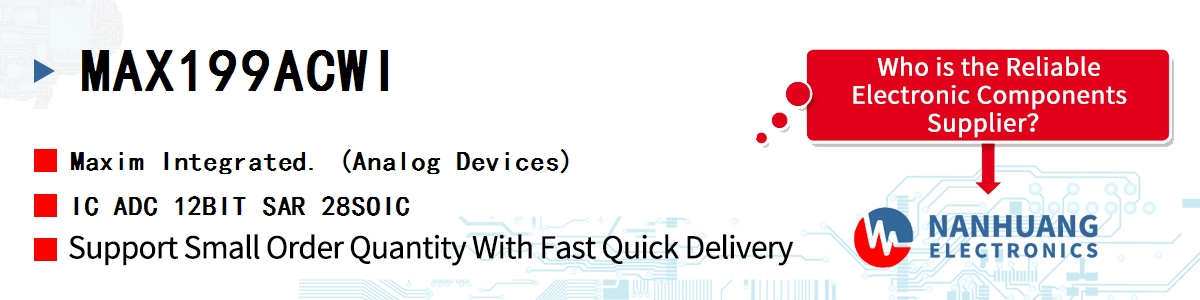 MAX199ACWI+ Maxim IC DAS 12BIT 100K 28SOIC