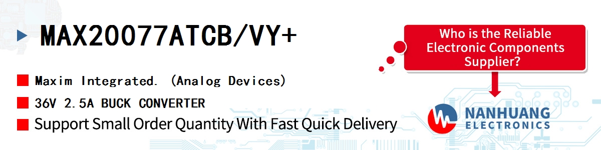 MAX20077ATCB/VY+ Maxim 36V 2.5A BUCK CONVERTER