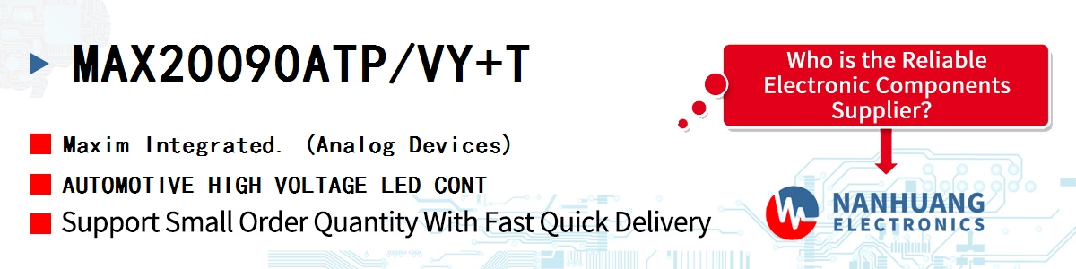 MAX20090ATP/VY+T Maxim AUTOMOTIVE HIGH VOLTAGE LED CONT