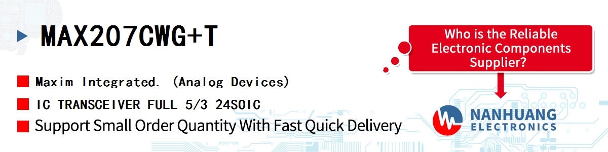 MAX207CWG+T Maxim IC TRANSCEIVER FULL 5/3 24SOIC