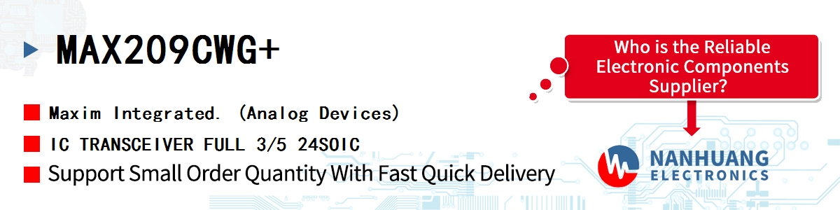 MAX209CWG Maxim IC TRANSCEIVER FULL 3/5 24SOIC
