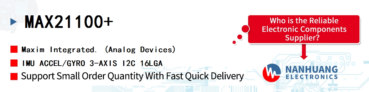 MAX21100+ Maxim IMU ACCEL/GYRO 3-AXIS I2C 16LGA
