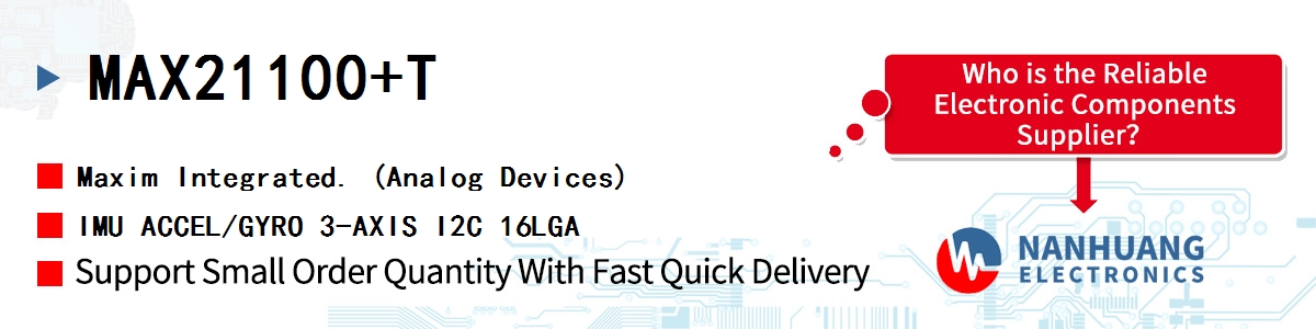 MAX21100+T Maxim IMU ACCEL/GYRO 3-AXIS I2C 16LGA