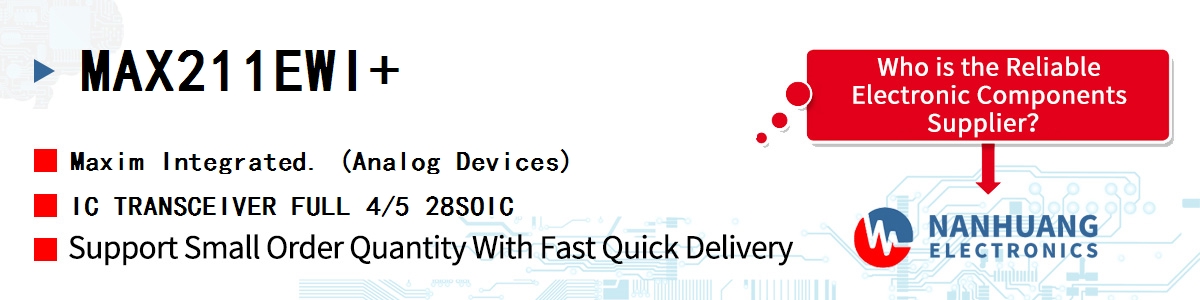 MAX211EWI Maxim IC TRANSCEIVER FULL 4/5 28SOIC