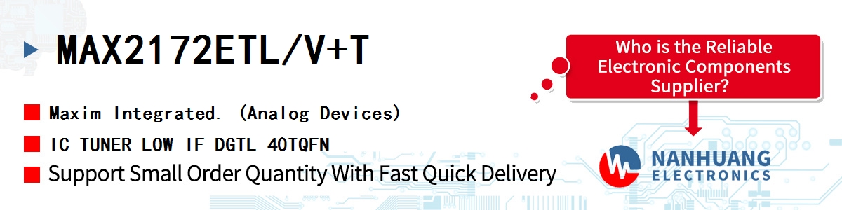 MAX2172ETL/V+T Maxim IC TUNER LOW IF DGTL 40TQFN