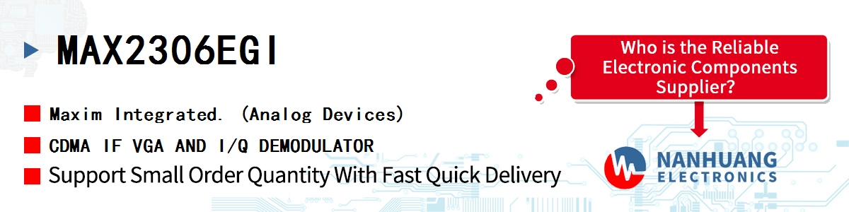 MAX2306EGI Maxim CDMA IF VGA AND I/Q DEMODULATOR