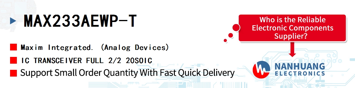 MAX233AEWP-T Maxim IC TRANSCEIVER FULL 2/2 20SOIC