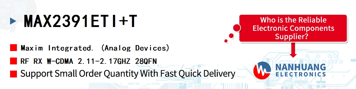 MAX2391ETI+T Maxim RF RX W-CDMA 2.11-2.17GHZ 28QFN