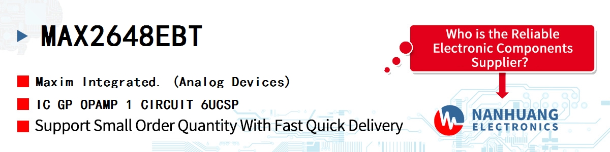 MAX2648EBT Maxim IC GP OPAMP 1 CIRCUIT 6UCSP