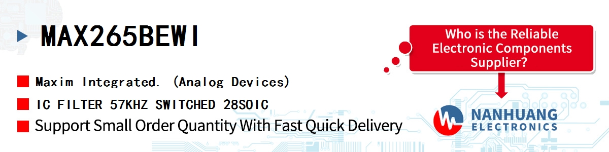 MAX265BEWI+ Maxim IC FILTER 57KHZ SWITCHED 28SOIC