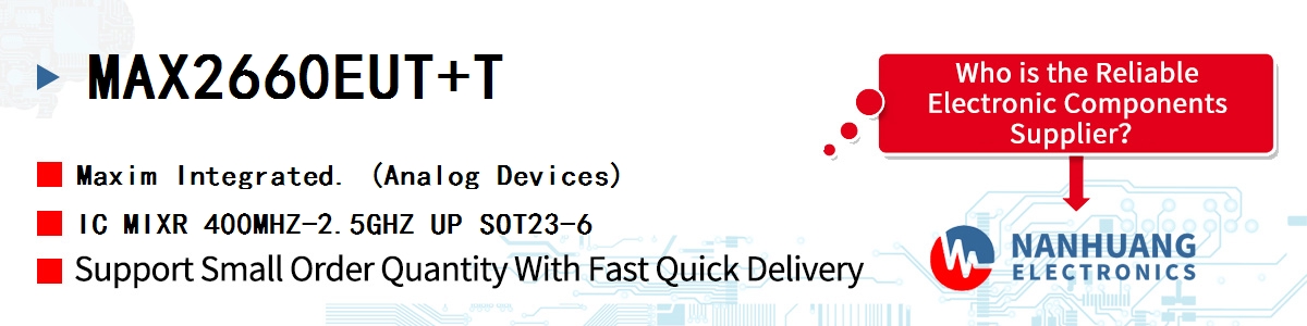 MAX2660EUT+T Maxim IC MIXR 400MHZ-2.5GHZ UP SOT23-6