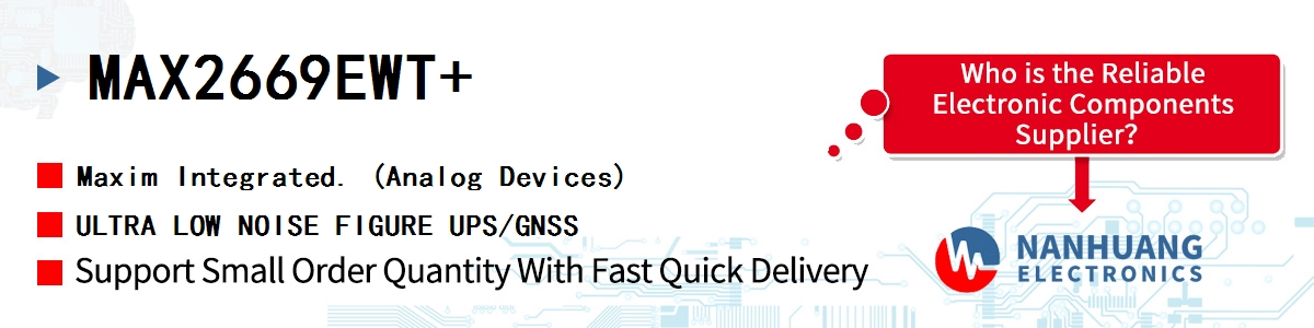 MAX2669EWT+ Maxim ULTRA LOW NOISE FIGURE UPS/GNSS