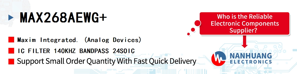 MAX268AEWG+ Maxim IC FILTER 140KHZ BANDPASS 24SOIC