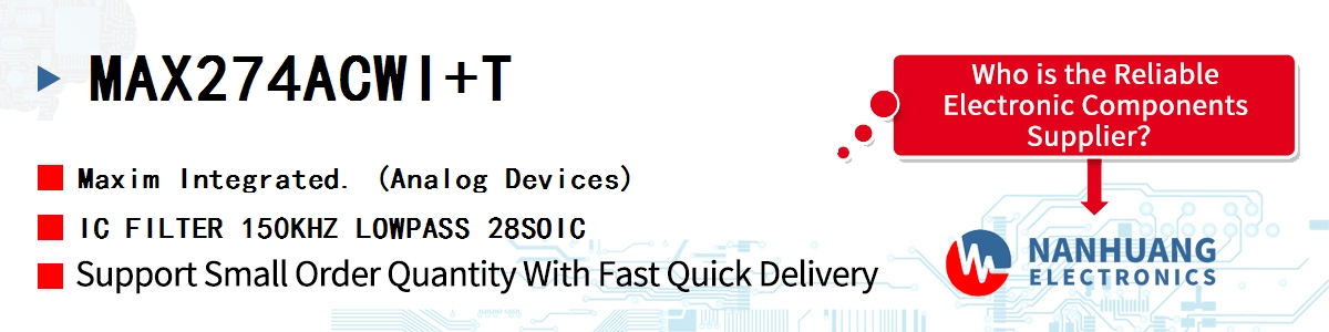 MAX274ACWI+T Maxim IC FILTER 150KHZ LOWPASS 28SOIC