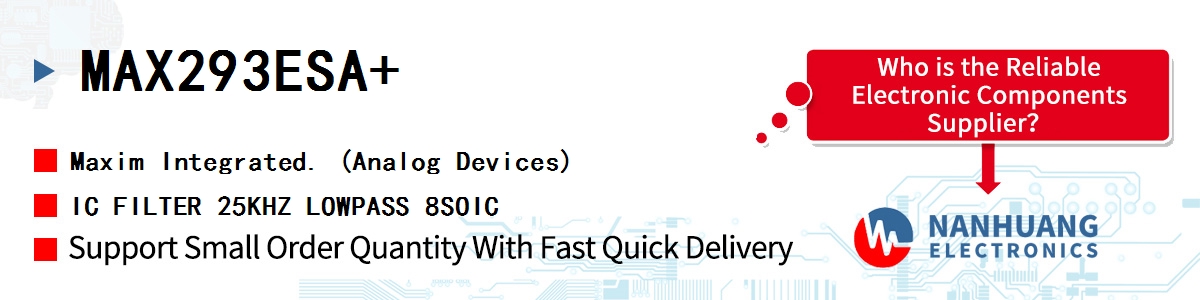 MAX293ESA+ Maxim IC FILTER 25KHZ LOWPASS 8SOIC