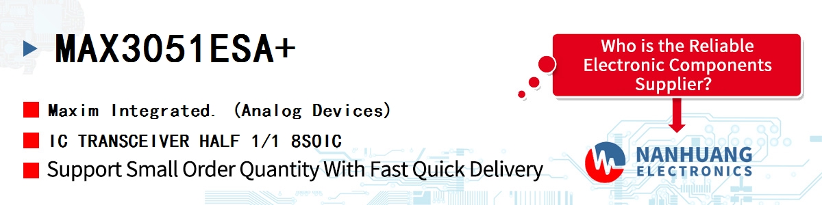 MAX3051ESA+ Maxim IC TRANSCEIVER HALF 1/1 8SOIC