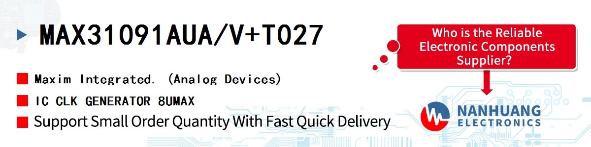 MAX31091AUA/V+T027 Maxim IC CLK GENERATOR 8UMAX