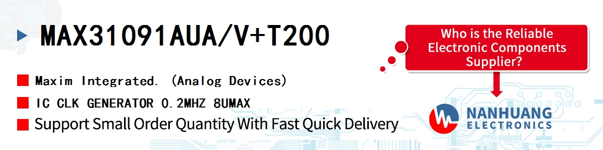 MAX31091AUA/V+T200 Maxim IC CLK GENERATOR 0.2MHZ 8UMAX