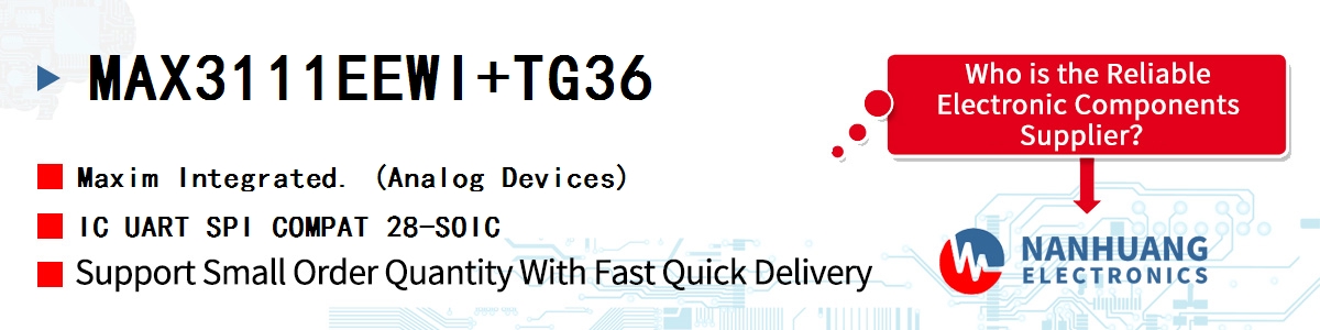 MAX3111EEWI+TG36 Maxim IC UART SPI COMPAT 28-SOIC