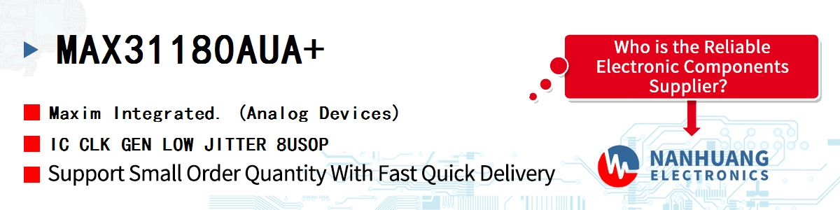 MAX31180AUA+ Maxim IC CLK GEN LOW JITTER 8USOP