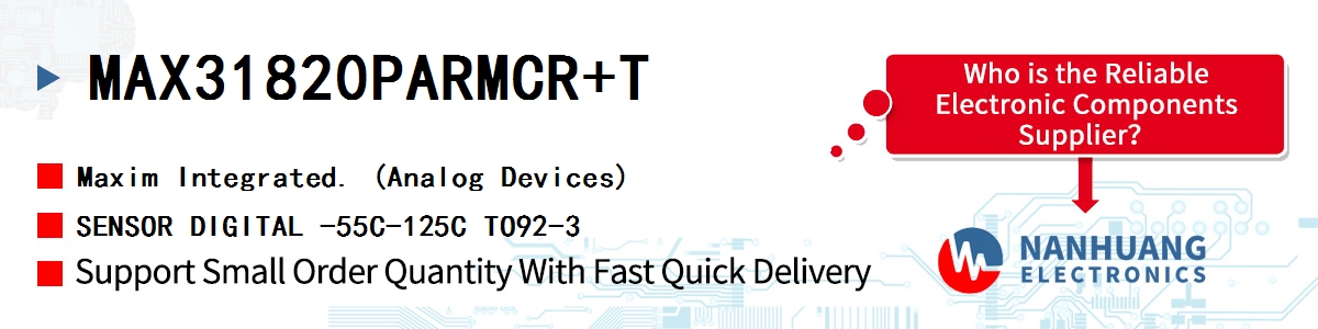 MAX31820PARMCR+T Maxim SENSOR DIGITAL -55C-125C TO92-3