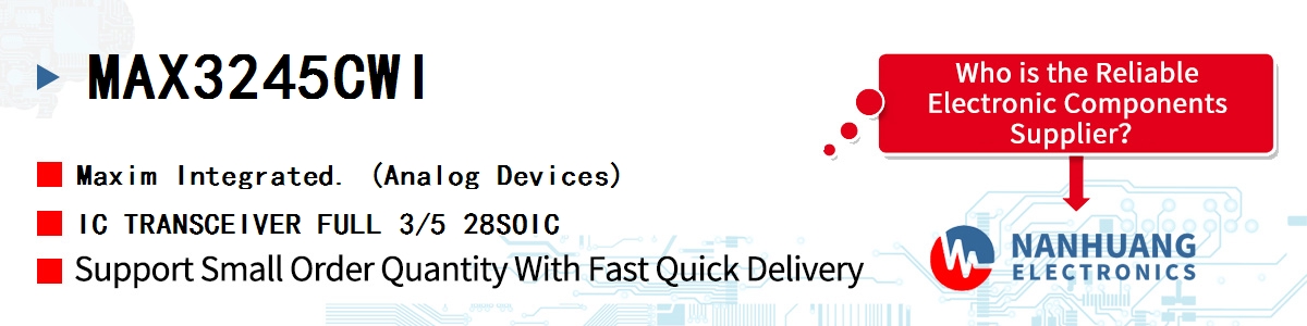 MAX3245CWI+ Maxim IC TRANSCEIVER FULL 3/5 28SOIC