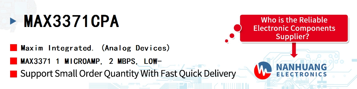 MAX3371CPA Maxim MAX3371 1 MICROAMP, 2 MBPS, LOW-