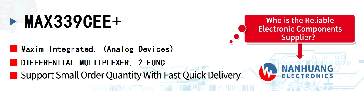 MAX339CEE+ Maxim DIFFERENTIAL MULTIPLEXER, 2 FUNC