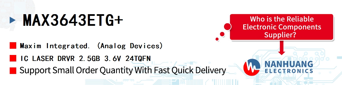 MAX3643ETG+ Maxim IC LASER DRVR 2.5GB 3.6V 24TQFN