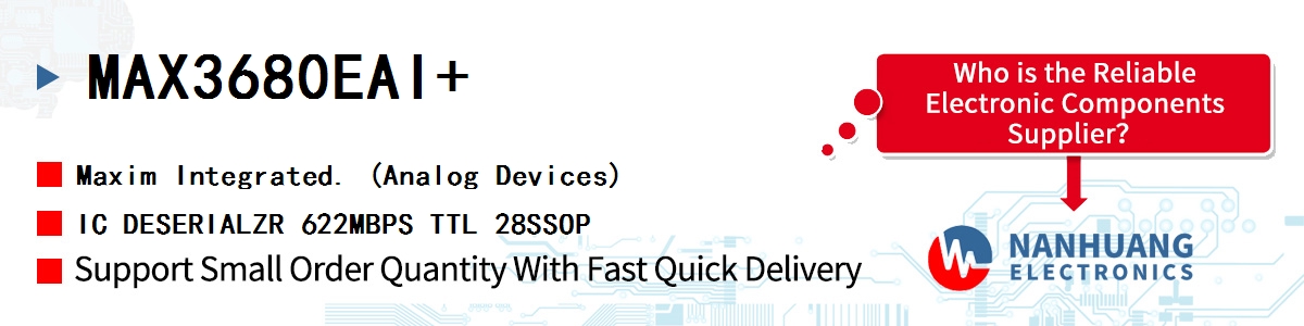 MAX3680EAI+ Maxim IC DESERIALZR 622MBPS TTL 28SSOP