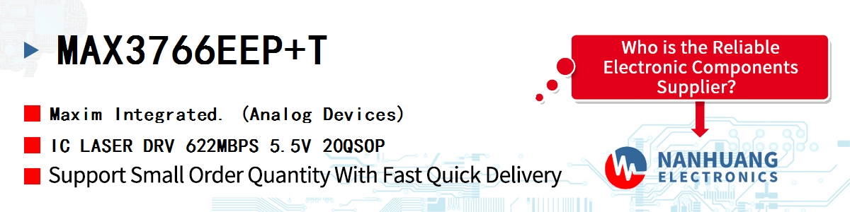 MAX3766EEP+T Maxim IC LASER DRV 622MBPS 5.5V 20QSOP