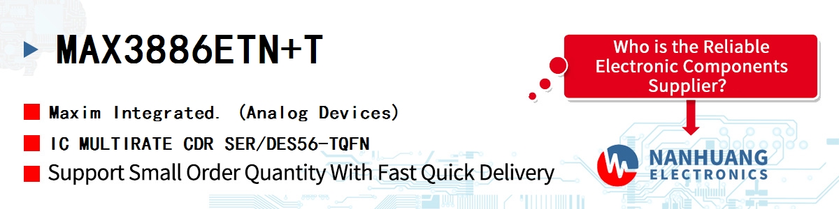 MAX3886ETN+T Maxim IC MULTIRATE CDR SER/DES56-TQFN