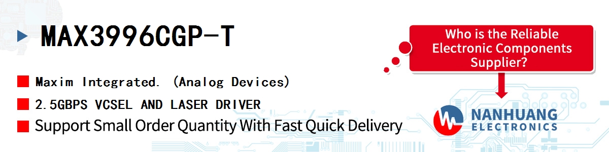 MAX3996CGP-T Maxim 2.5GBPS VCSEL AND LASER DRIVER