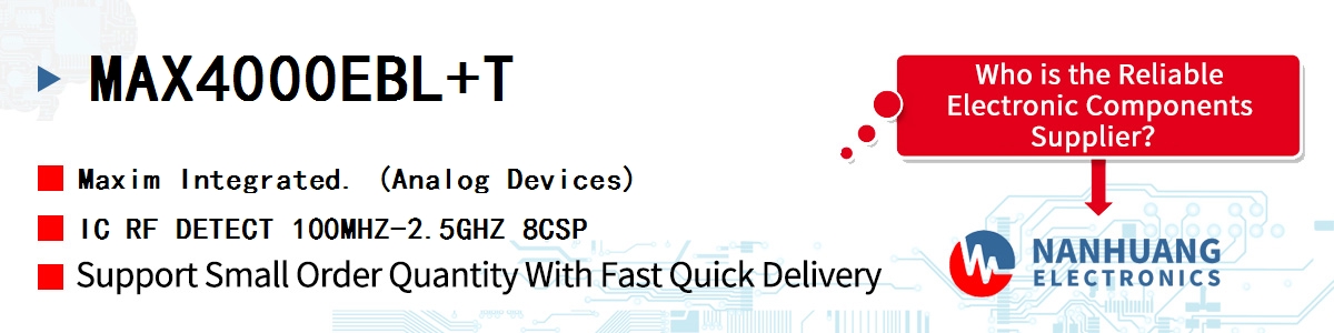 MAX4000EBL+T Maxim IC RF DETECT 100MHZ-2.5GHZ 8CSP