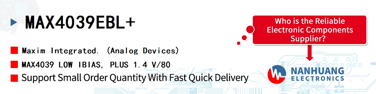 MAX4039EBL+ Maxim MAX4039 LOW IBIAS, PLUS 1.4 V/80