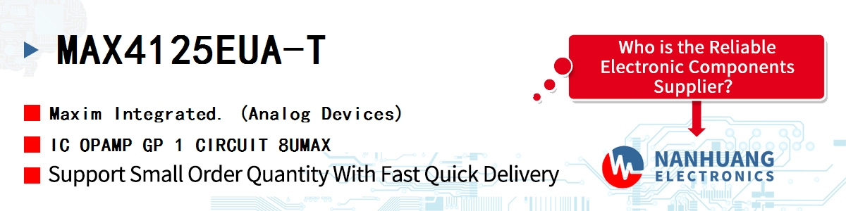 MAX4125EUA-T Maxim IC OPAMP GP 1 CIRCUIT 8UMAX
