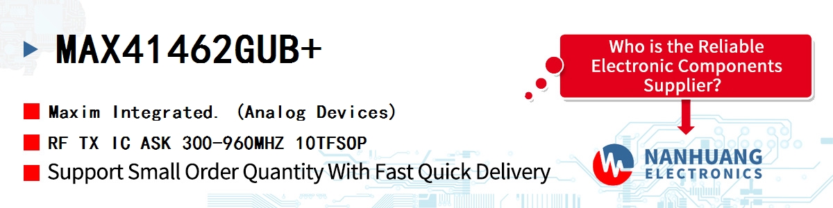 MAX41462GUB+ Maxim RF TX IC ASK 300-960MHZ 10TFSOP