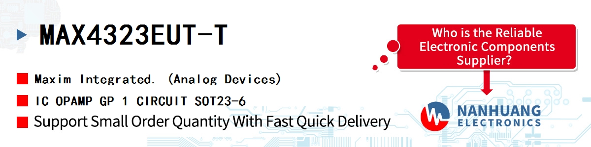 MAX4323EUT-T Maxim IC OPAMP GP 1 CIRCUIT SOT23-6