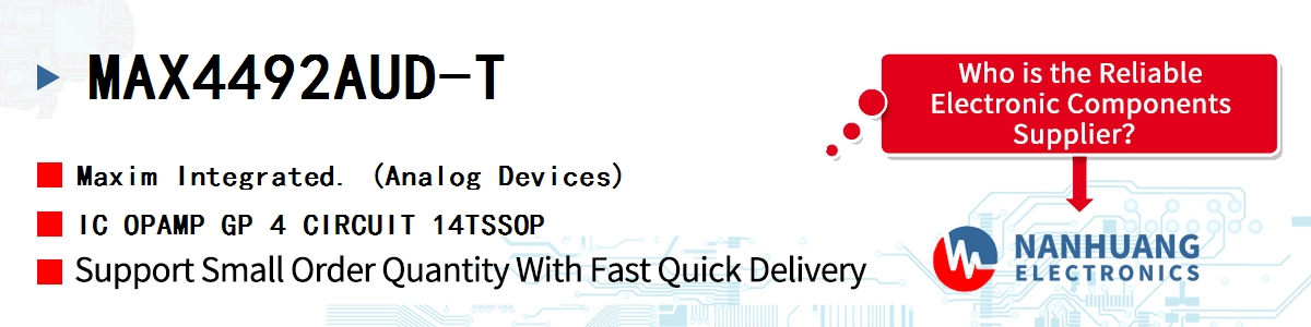 MAX4492AUD-T Maxim IC OPAMP GP 4 CIRCUIT 14TSSOP