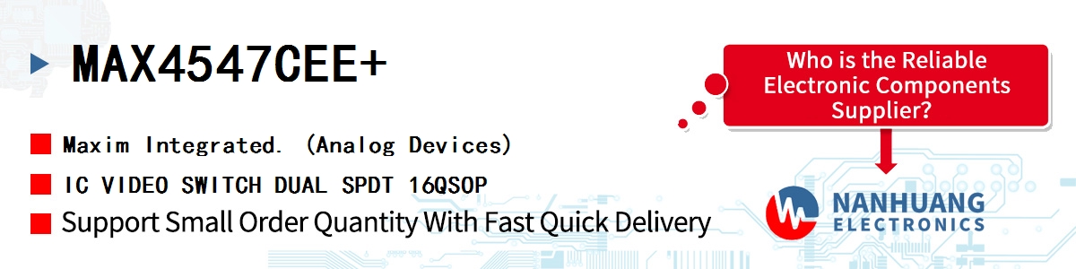 MAX4547CEE Maxim BIDIRECTIONAL RF/VIDEO SWITCH