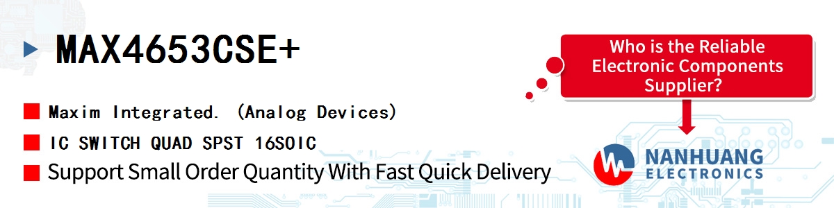 MAX4653CSE+ Maxim IC SWITCH QUAD SPST 16SOIC