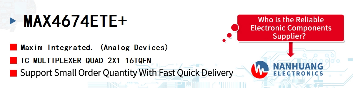 MAX4674ETE+ Maxim IC MULTIPLEXER QUAD 2X1 16TQFN