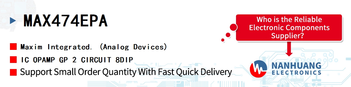 MAX474EPA Maxim IC OPAMP GP 2 CIRCUIT 8DIP