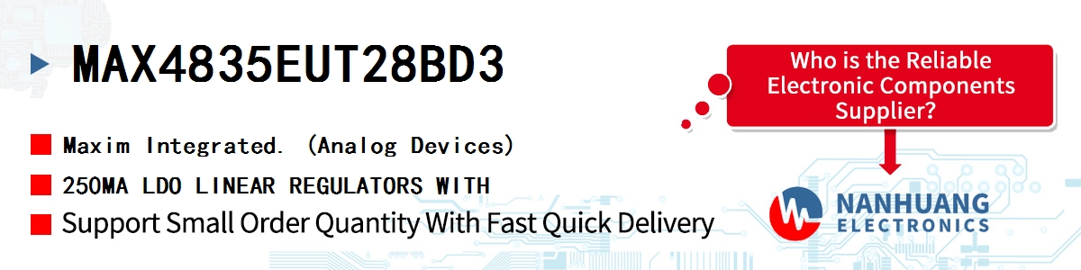 MAX4835EUT28BD3 Maxim 250MA LDO LINEAR REGULATORS WITH