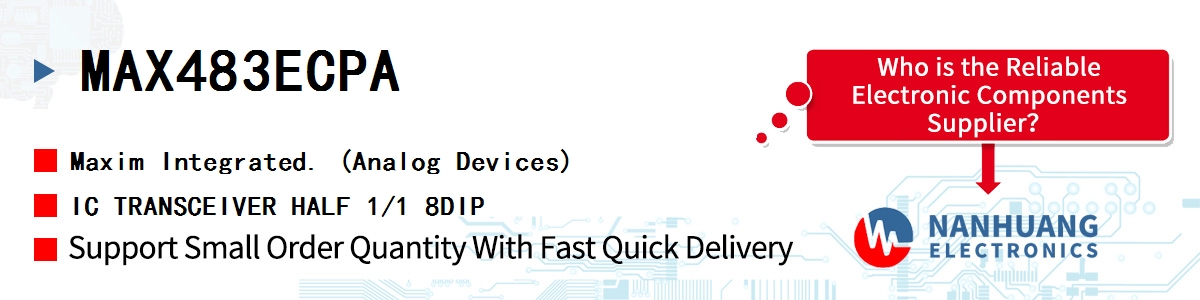 MAX483ECPA Maxim IC TRANSCEIVER HALF 1/1 8DIP