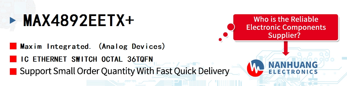 MAX4892EETX+ Maxim IC ETHERNET SWITCH OCTAL 36TQFN